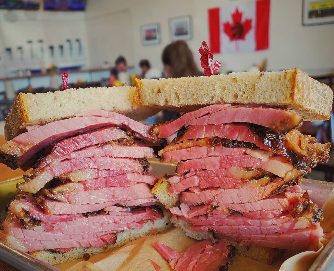 Montreal-style smoke meat sandwich from Augie's Montreal Deli. Photo: Augie's Montreal Deli