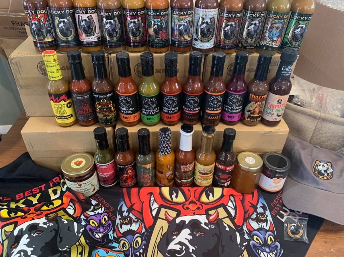 Lucky Dog Hot Sauce is fundraising for Texans affected by the recent winter storm with a contest featuring $1,000 worth of spicy sauces from Lucky Dog and other makers around the country. Photo: Lucky Dog Hot Sauce
