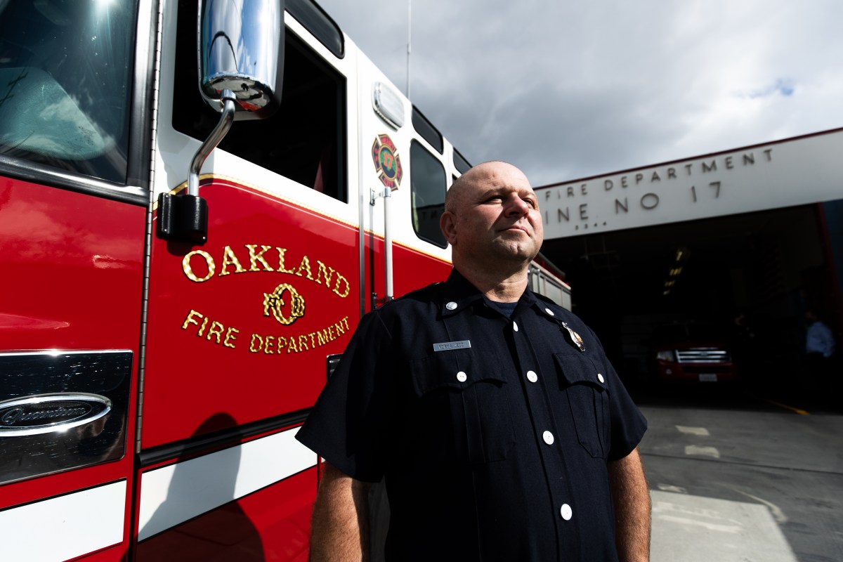 Oakland Fire Department Captain Porya Jeddi at Fire Station Number 17 on High Street in East Oakland.