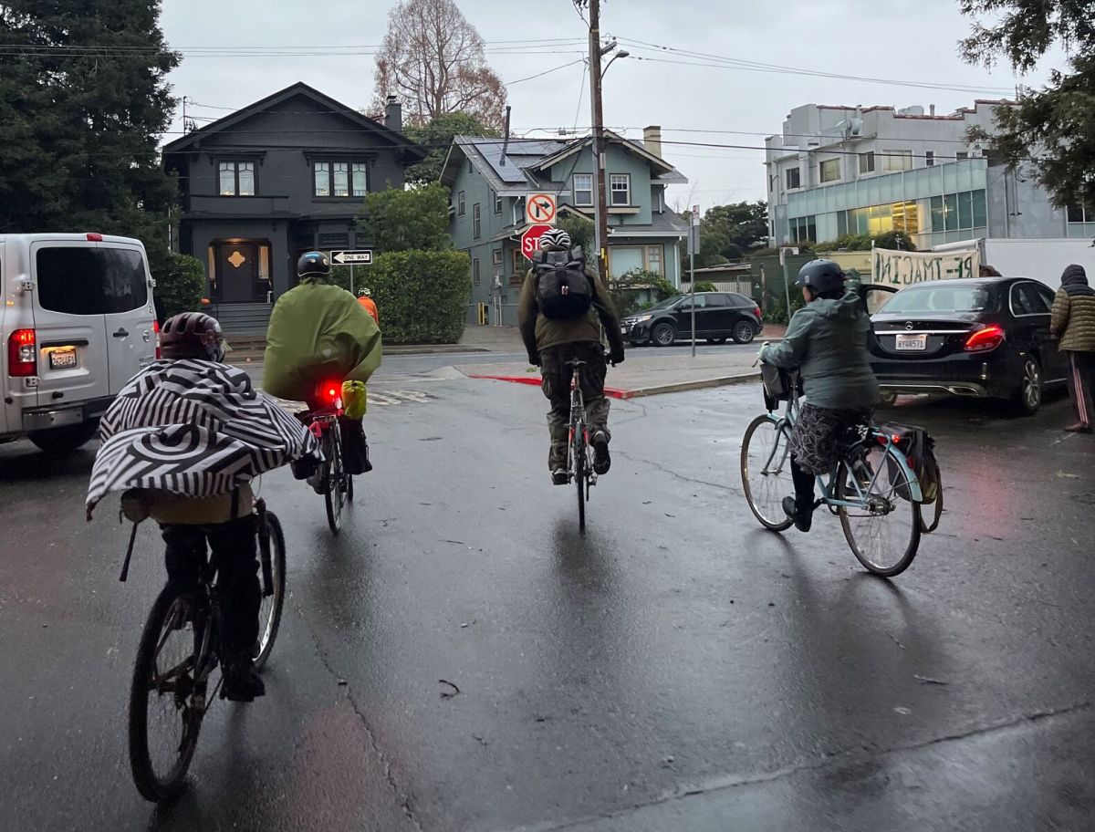 Cyclists on an Oakland street