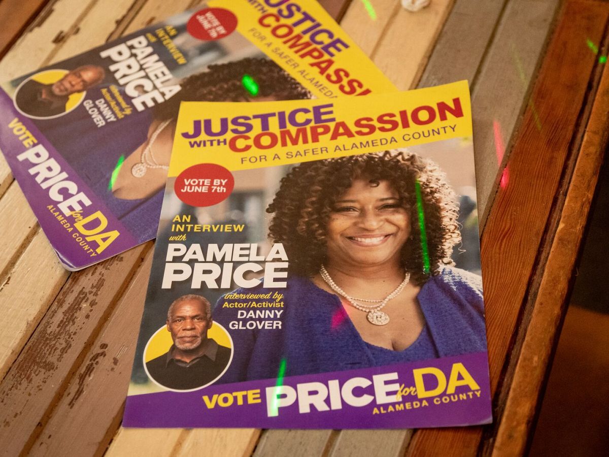 Campaign brochures for Pamela Price's 2022 run for district attorney.