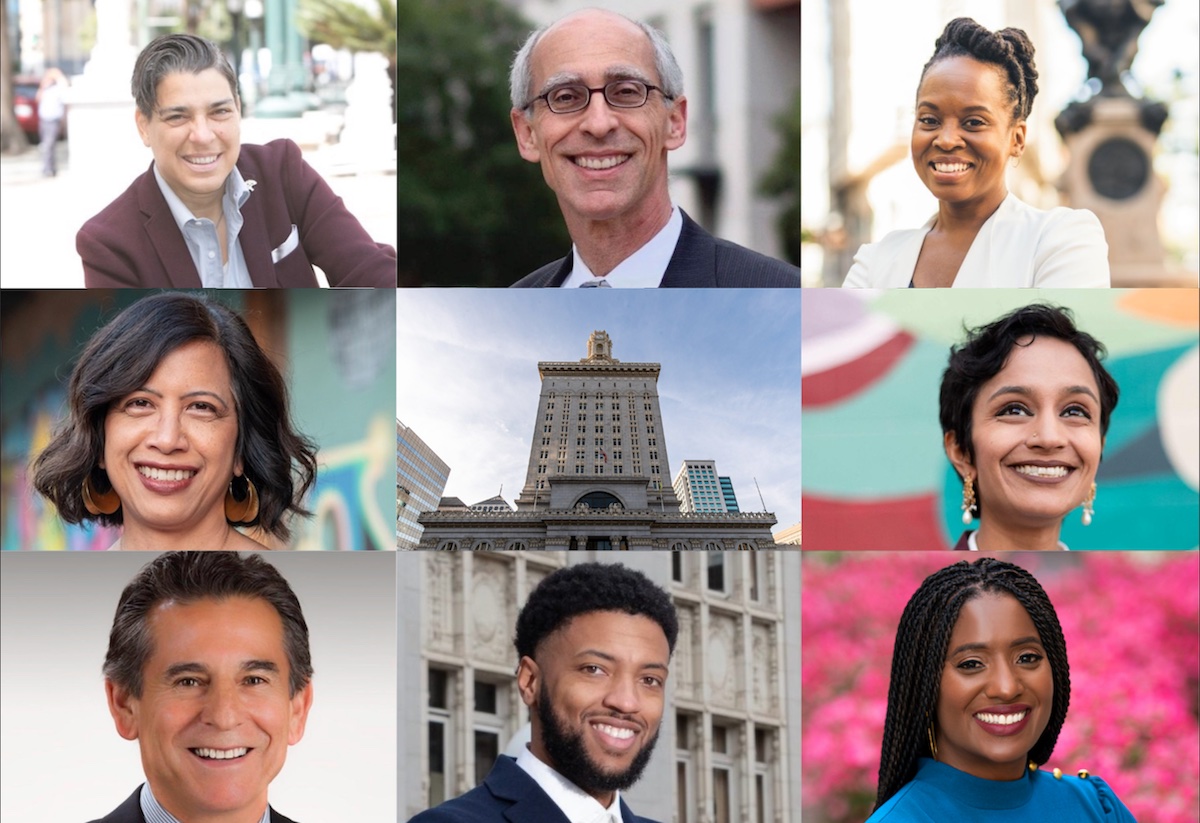 A photo collage of all 8 Oakland City Councilmembers.